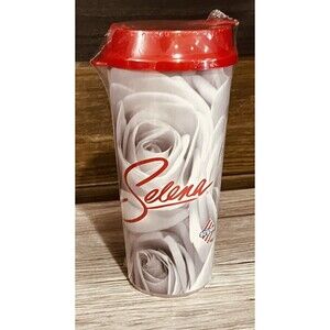 Selena Quintanilla Stripes Cups Red Lid Celebrating 25 Yrs